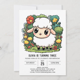 Magische farbenfrohe Schafe Digital Geburtstag Einladung