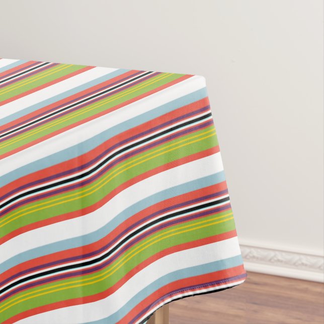 Magische, farbenfrohe Streifen Tischdecke (Beispiel)