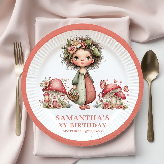 Magische Fee 4. Geburtstag Pastell Blumen Teller (Magical Fairy 4th Birthday Pastel Floral Plates)