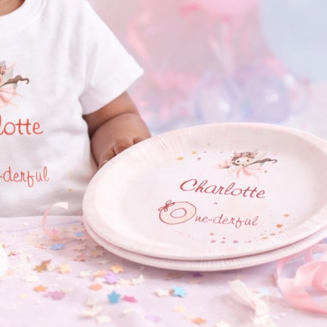 Magische Fee One-derful Blush Mädchen 1. Geburtsta Pappteller (Von Creator hochgeladen)