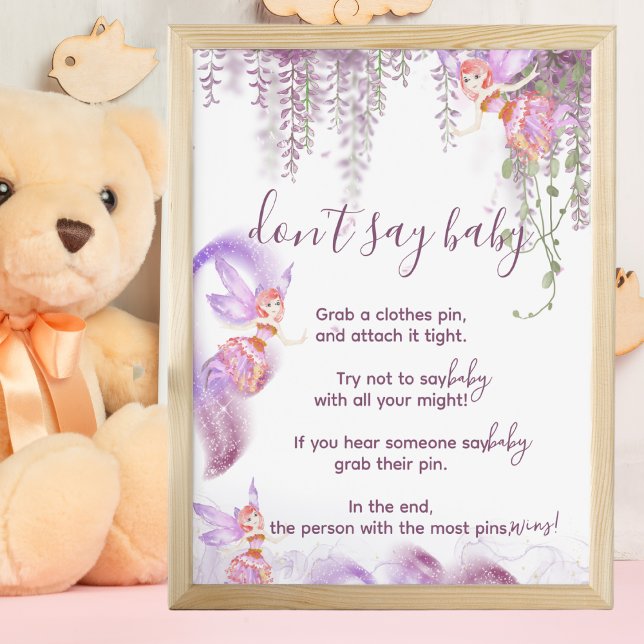 Magische Fee Say Baby Shower Game Sign Poster (Von Creator hochgeladen)