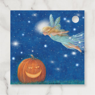 Magische Fee und Jack O'Lantern Halloween-Party Geschenkanhänger