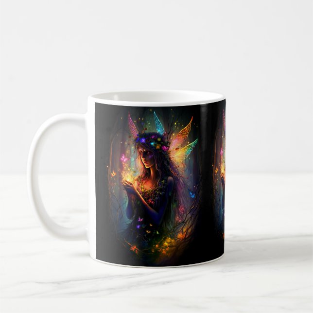 Magische Fee verzauberter Forest Fantasy Pixie Sta Kaffeetasse (Links)