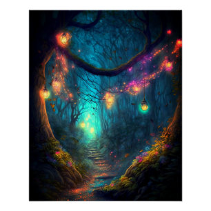 Magische Fee verzauberter Forest Fantasy Pixie Sta Poster