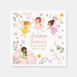 Magische Fee Verzauberter Garten Pink Babydusche Serviette