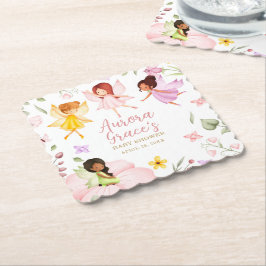 Magische Fee Verzauberter Garten Pink Babydusche Untersetzer