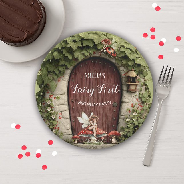 Magische Feen-Erstgeburtstagsfeier Pappteller (Magical Fairy First Birthday Party Paper Plates)