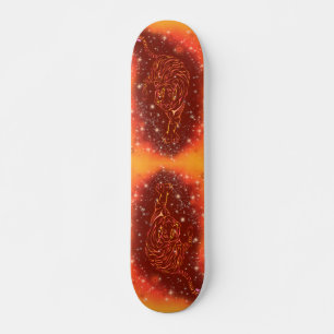 Magische Feuerwehrleute rennen in der Galaxy Starr Skateboard