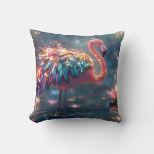 Magische Flamingo Fantasy Kunst mit farbenfrohen F Kissen