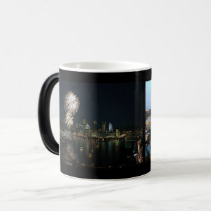 Magische Foto-Tasse von Pittsburgh -2 versah Nacht Verwandlungstasse