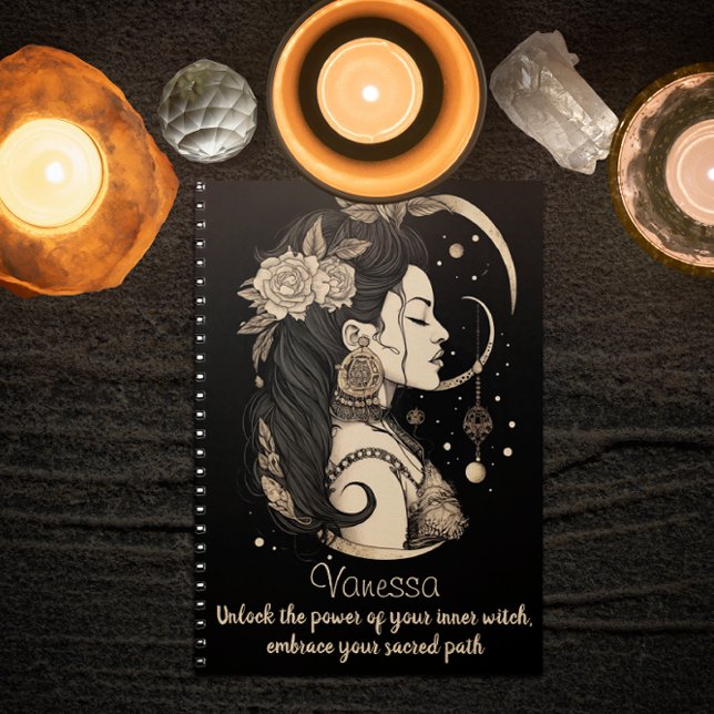 Magische Frau Boho, innere gotische Hexe, schwarz Planer ("Embrace the Witchy Vibes with this Boho-inspired Planner")