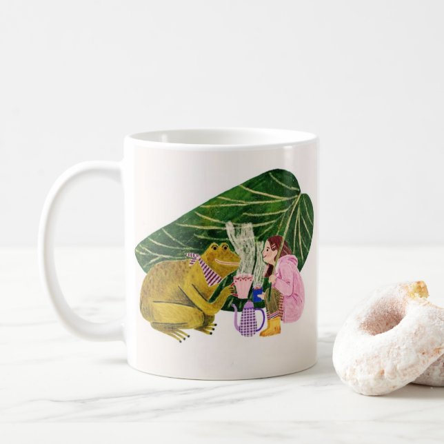 Magische Frog- & Girl-Kaffee-Tasse - Cosy Kind_Ons Kaffeetasse (Mit Donut)