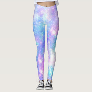 Magische Galaxie: Pink Blue Star Print Leggings