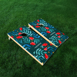 Magische Garten Blume Rot & aquamarin Glückwünsche