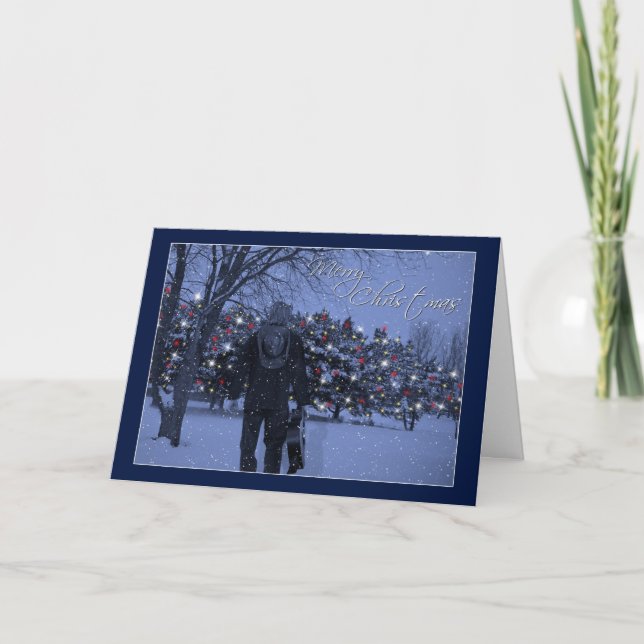 Magische Gitarren-Weihnachtskarte Feiertagskarte (Vorderseite)