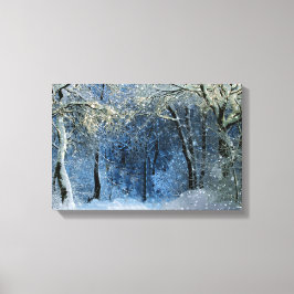 Magische Glitterie Sonnenschein Schneewald Wunderl Leinwanddruck