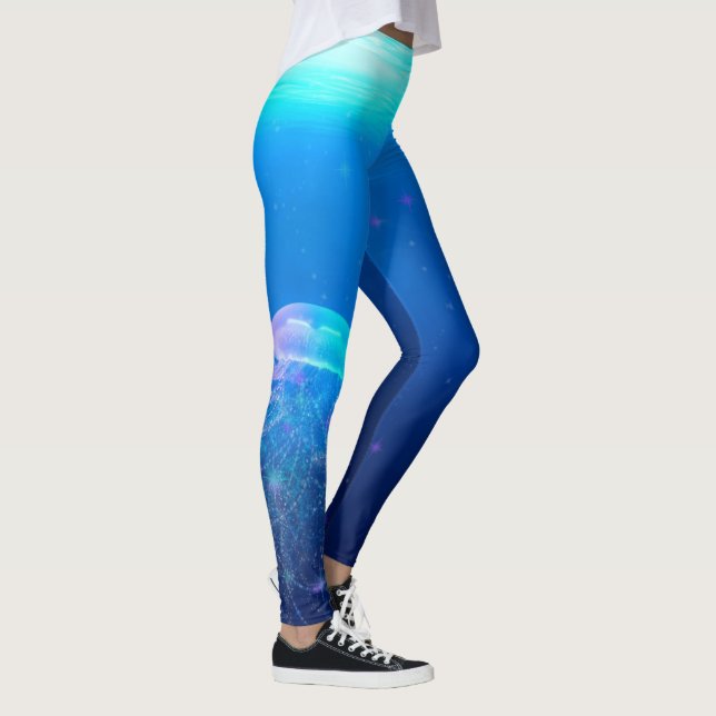 Magische Glittering-Quallyfish-Fantasie Leggings (Rechts)