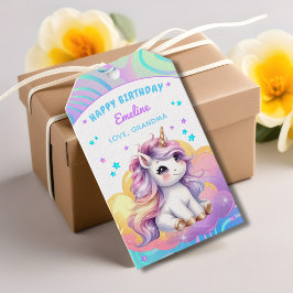 Magische Glitzer-Einhorn-Geburtstagsfeier Geschenkanhänger