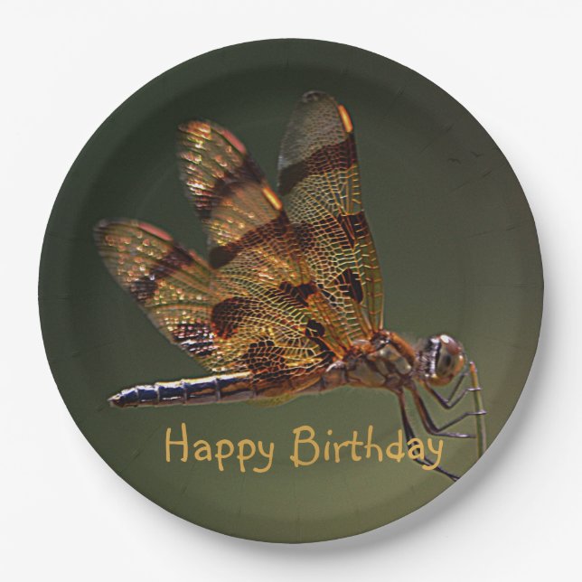 Magische Goldene Libelle Geburtstag Pappteller (Vorderseite)
