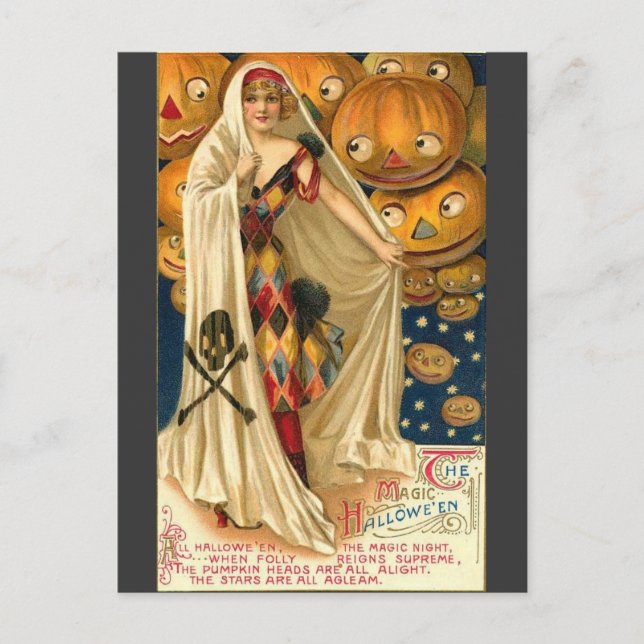 Magische Halloween-Grüße Postkarte (Vorderseite)