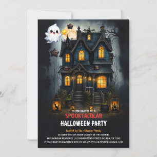 Magische Halloween-Party-Einladung für ein Spukhau Einladung