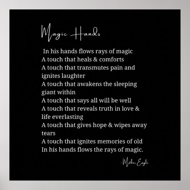 Magische Hände Liebe Gedicht Poster Wand Dekoratio (Vorne)