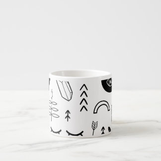 Magische Hände, Mond, ethnisches Muster. Espressotasse