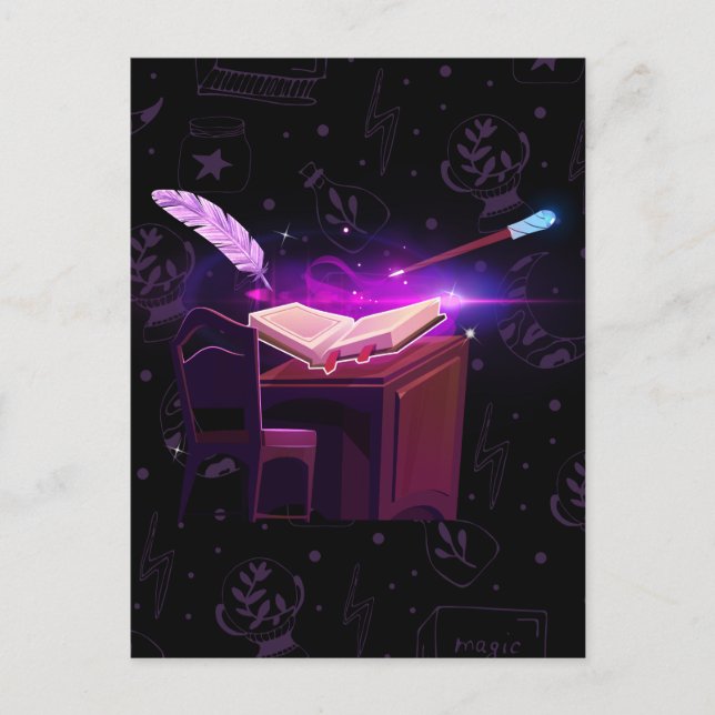 Magische Hexe Postkarte (Vorderseite)