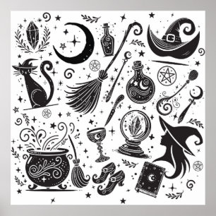 Magische Hexe Spleenige Wicca Anhänger des Heident Poster