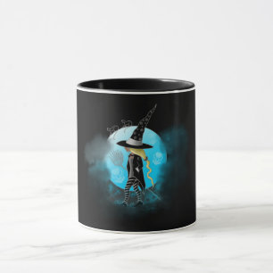 Magische Hexe und Katzen Tasse