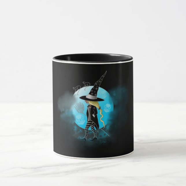 Magische Hexe und Katzen Tasse (Zentrum)