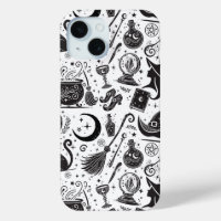 Magische Hexe Whimsical Wiccan Heidin Schwarz & We