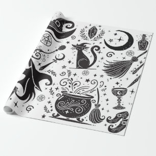 Magische Hexe Whimsical Wiccan Heidnische Party Geschenkpapier