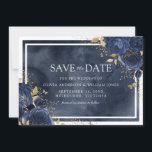 Magische Hochzeit der Seenflora Gold Save The Date<br><div class="desc">Zauberhafte Wasserfarben-Hochzeit der Marine Gold-Hochzeit Sichern Sie das Datum Siehe entsprechende Einladung und Sammlung</div>