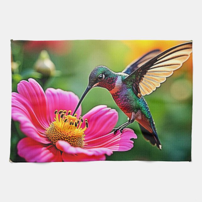 Magische Hummingbird Moments Design Geschirrtuch (Horizontal)