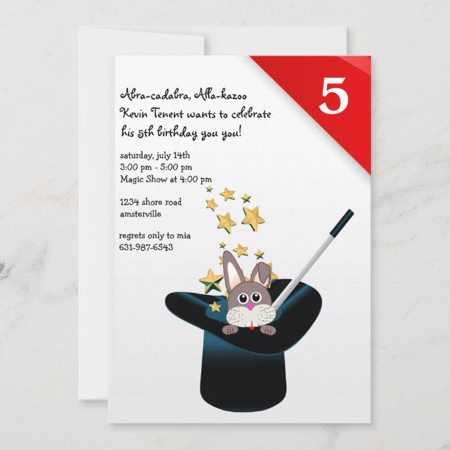 Magische Hut-Party Einladung (Vorderseite)