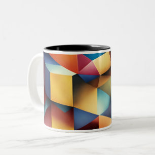 Magische Illusionen: Abstraktes Design der kubisti Zweifarbige Tasse