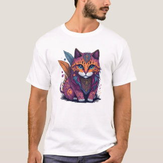 Magische IllustrationWasserfarbe Katze Boho Katze  T-Shirt