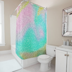 Magische Iridescent Glitzer Holographic Image Duschvorhang