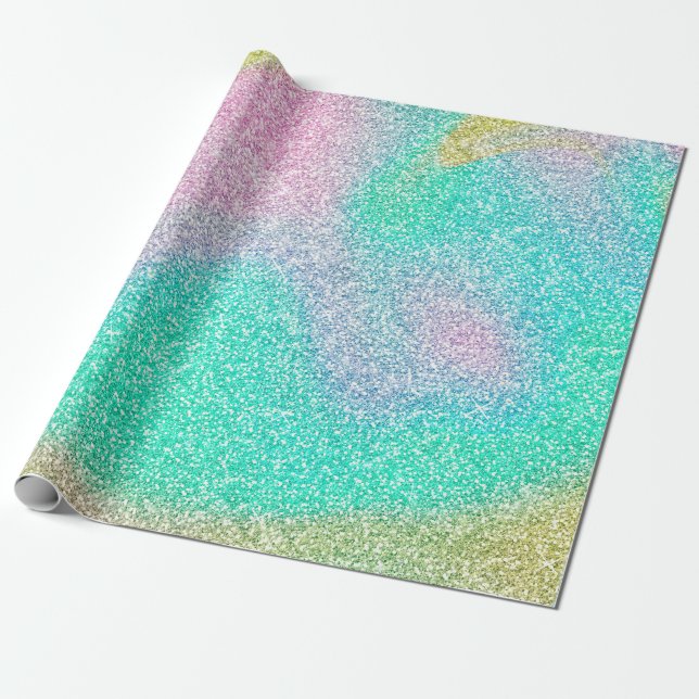 Magische Iridescent Glitzer Holographic Image Geschenkpapier (Ungerollt)