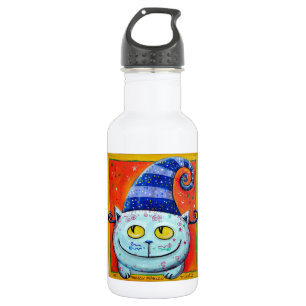 Magische Katze mit feenhaftem Hut Edelstahlflasche