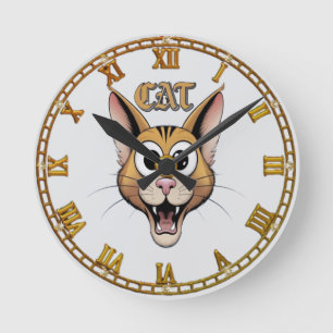 Magische Katzen Runde Wanduhr