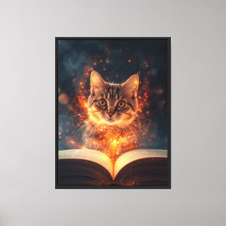 Magische Katzenwandkunst Leinwanddruck