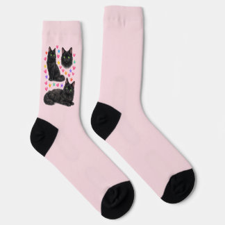 magische kawaii schwarze Katze Regenbogen Sterne K Socken
