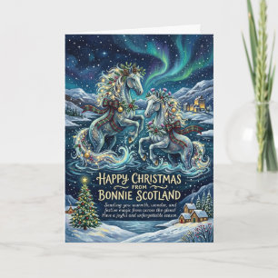 Magische Kelpies Aurora Highland Weihnachtskarte Karte