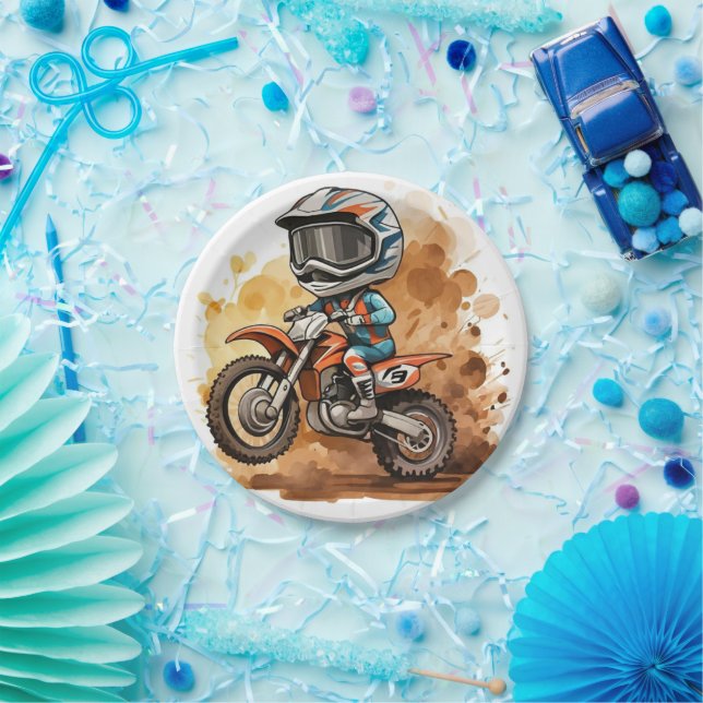 Magische Kinder-Motorrad Geburtstag Pappteller (Party)
