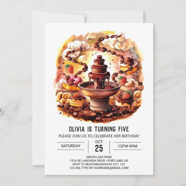 Magische Kinderschokolade Geburtstag Einladung (Vorderseite)