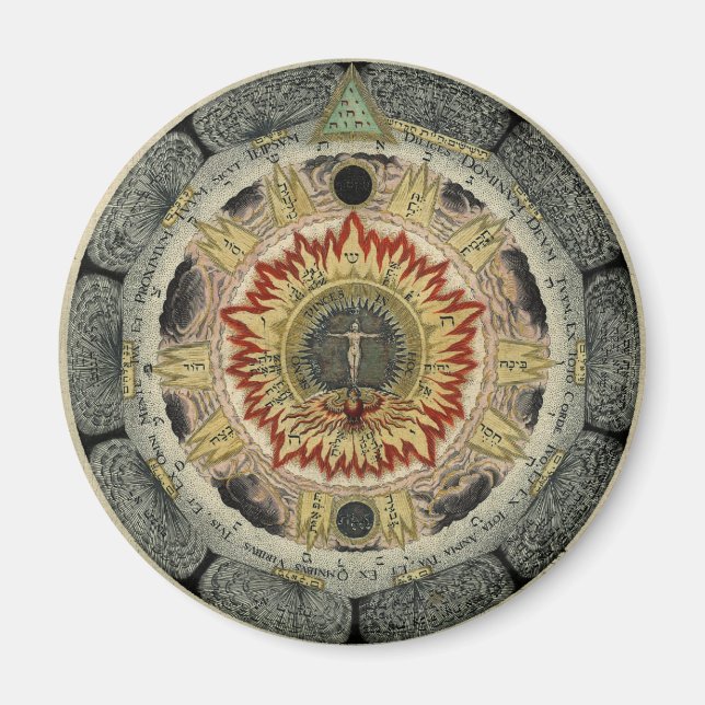 Magische kosmische Rose Mandala Magnet (Vorne)