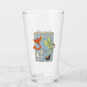 Magische Kreaturen Vintage Grafik Glas