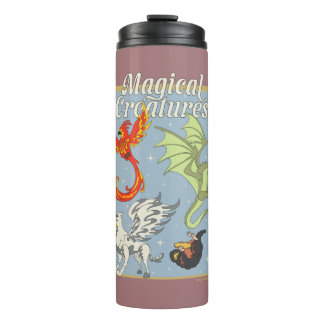 Magische Kreaturen Vintage Grafik Thermosbecher